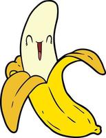 banane heureuse folle de dessin animé vecteur