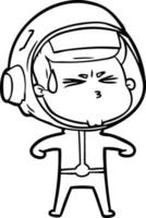 astronaute stressé de dessin animé vecteur