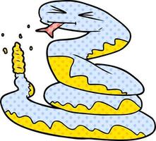 personnage de dessin animé de serpent à sonnette vecteur