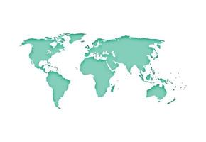 carte du monde 3d. carte bleue de la terre et ombre pour infographie d'entreprise, concept écologique. illustration vectorielle vecteur