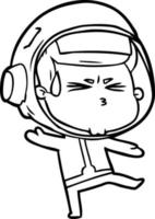 astronaute stressé de dessin animé vecteur