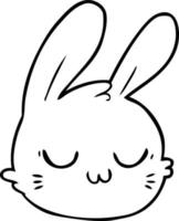 visage de lapin de dessin animé vecteur