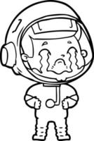 dessin animé pleurer astronaute vecteur