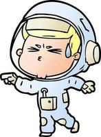 astronaute stressé de dessin animé vecteur