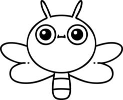 doodle en ligne d'un insecte mignon vecteur