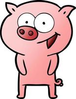 dessin animé joyeux cochon vecteur