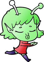 fille extraterrestre de dessin animé vecteur