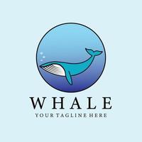 logo vintage baleine, icône et symbole, conception d'illustration vectorielle vecteur