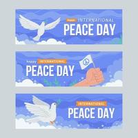 bannières de la journée internationale de la paix vecteur