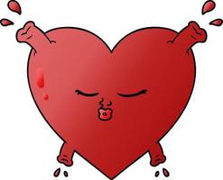 coeur rouge de dessin animé vecteur