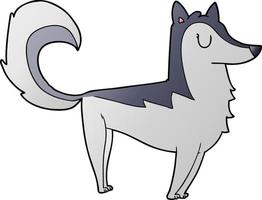 husky gris dessin animé vecteur