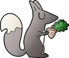 dessin animé écureuil gris vecteur