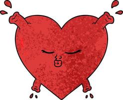 coeur rouge de dessin animé vecteur
