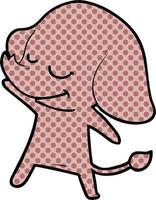 dessin animé éléphant souriant vecteur