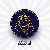 belle conception de cartes de festival de ganesh chaturthi vecteur