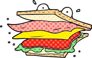 personnage de dessin animé sandwich vecteur