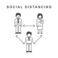 affiche d & # 39; icônes de distanciation sociale