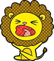 lion de dessin animé faisant une crise de colère vecteur