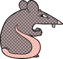 rat de dessin animé sournois vecteur