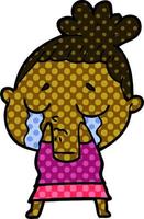 dessin animé femme qui pleure vecteur