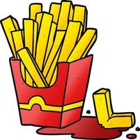 frites de malbouffe de dessin animé vecteur