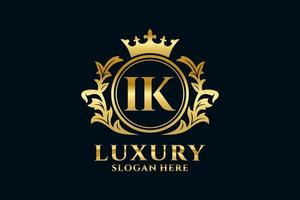 modèle initial de logo de luxe royal de lettre ik dans l'art vectoriel pour des projets de marque luxueux et d'autres illustrations vectorielles.