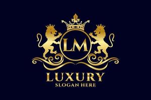 modèle initial de logo de luxe lm lettre lion royal dans l'art vectoriel pour les projets de marque de luxe et autres illustrations vectorielles.