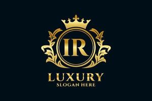 modèle de logo de luxe royal lettre initiale ir dans l'art vectoriel pour les projets de marque de luxe et autres illustrations vectorielles.