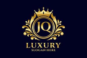 modèle initial de logo de luxe royal de lettre jq dans l'art vectoriel pour des projets de marque luxueux et d'autres illustrations vectorielles.
