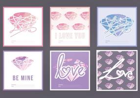 Cartes d'amour Aquarelle Vector