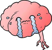 cerveau de dessin animé avec mal de tête vecteur