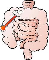 dessin animé intestins malsains vecteur