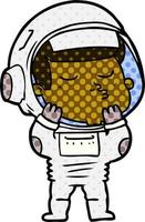 astronaute confiant de dessin animé vecteur