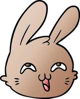 visage de lapin heureux de dessin animé vecteur