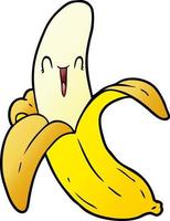 banane heureuse folle de dessin animé vecteur