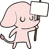 éléphant de dessin animé mignon vecteur