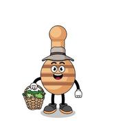 illustration de personnage de louche à miel en tant qu'herboriste vecteur