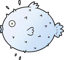 poisson-globe de dessin animé vecteur