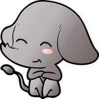 éléphant de dessin animé mignon vecteur