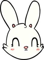 visage de lapin de dessin animé vecteur