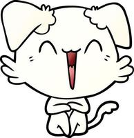 dessin animé de petit chien heureux vecteur