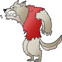 dessin animé de loup-garou en colère vecteur