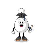 mascotte de quille de bowling avec pose de graduation vecteur