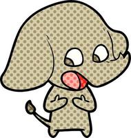 éléphant de dessin animé mignon vecteur