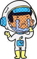 dessin animé pleurer astronaute vecteur
