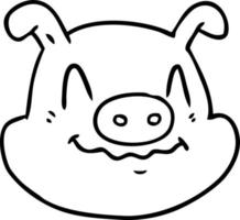 visage de cochon dessin animé vecteur