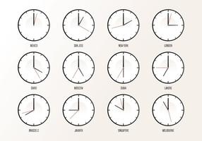 Fuseau horaire mondial vecteur