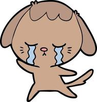dessin animé chien qui pleure vecteur
