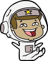 dessin animé rire astronaute vecteur