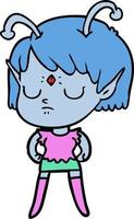 fille extraterrestre de dessin animé vecteur